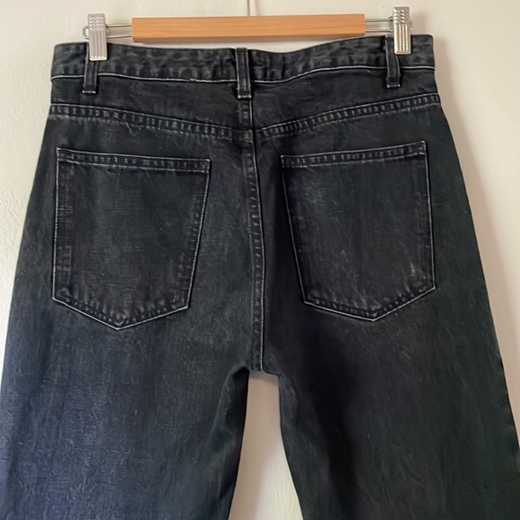 NEED SUPPLY Pen Fit High Rise Relaxed Straight Leg Jeans in Broken Black - Picture 8 of 16